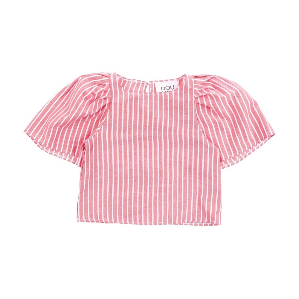 NWT Douuod Pink and White Striped Blouse